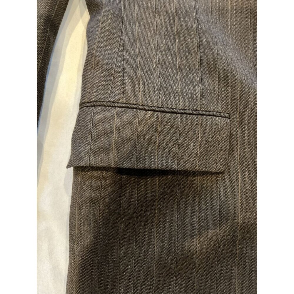 HART SCHAFFNER MARX Mens Brown Striped WOOL Sport Coat Suit Jacket Blazer 40 Reg - Picture 2 of 12